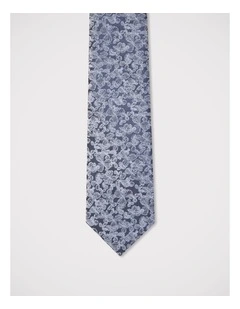 Textured Floral Tie in Navy