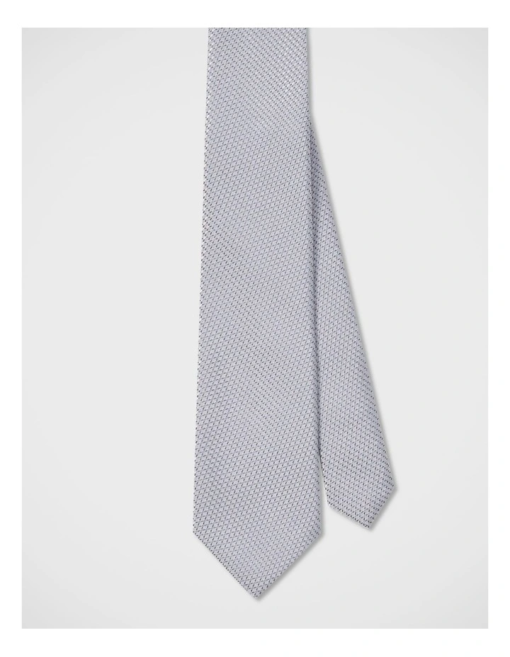 Dobby Textured Tie in Grey image 2