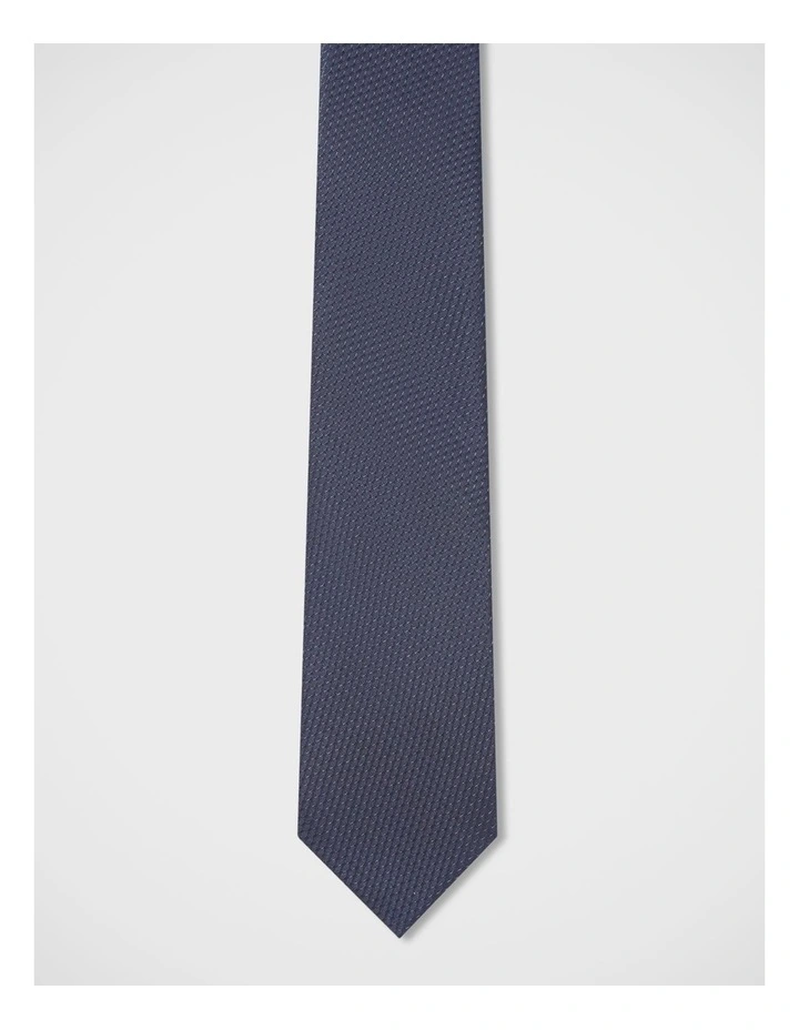 Dobby Textured Tie in Navy image 1