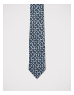 Floral Tie in Navy