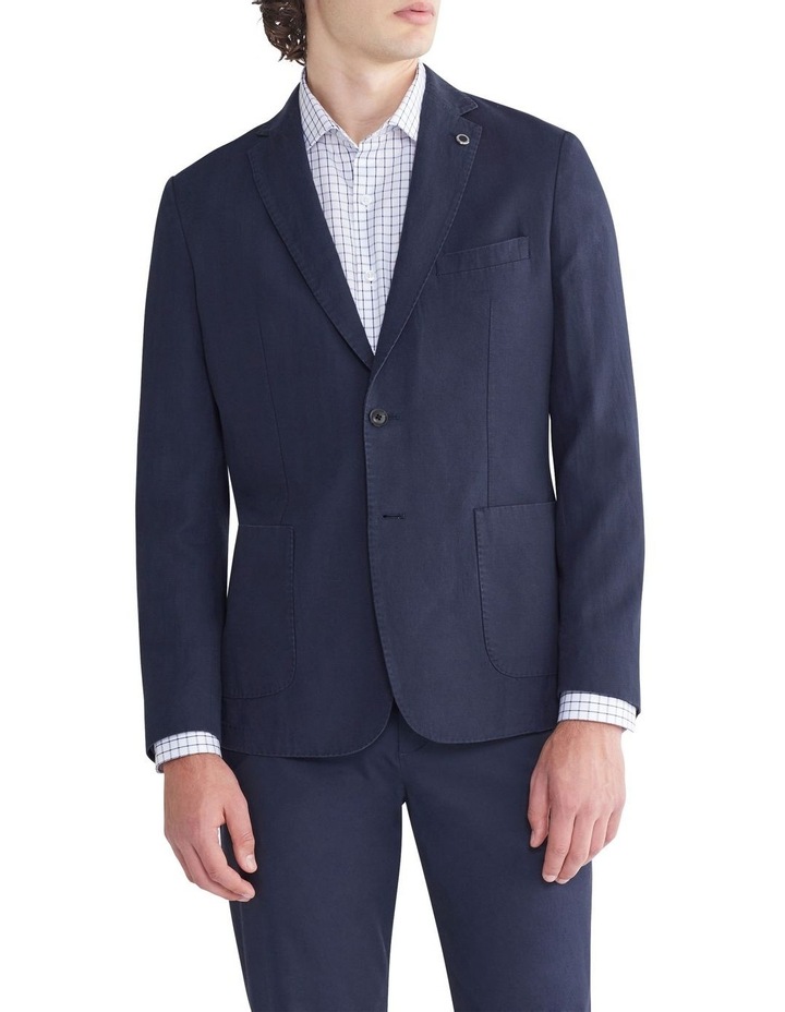 Slim Herringbone Blazer in Blue