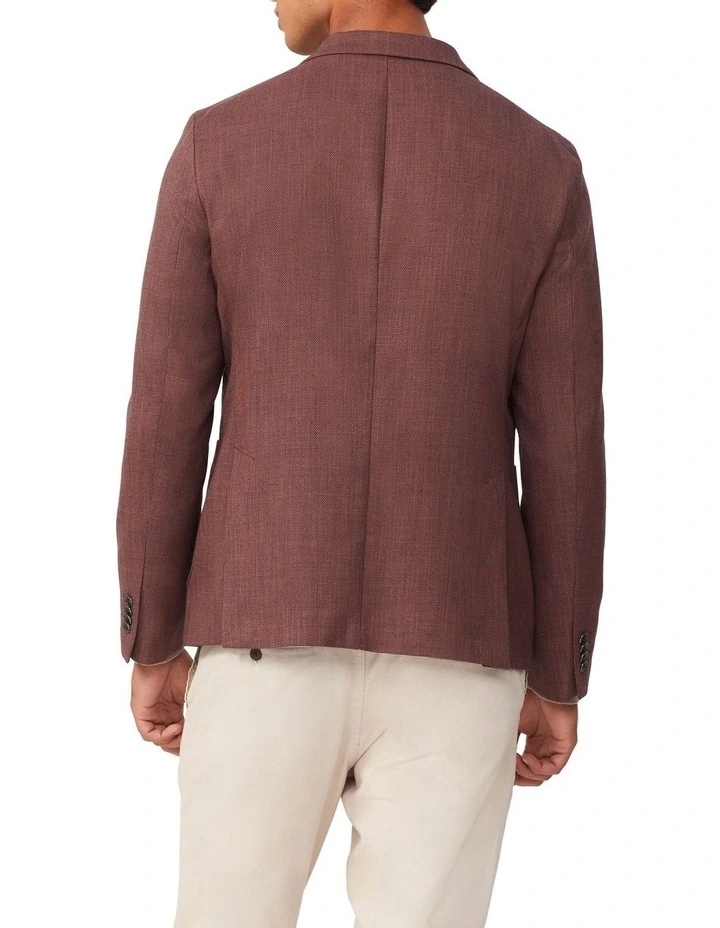 SLIM BLAZER TEXTURED SLUB RED image 2