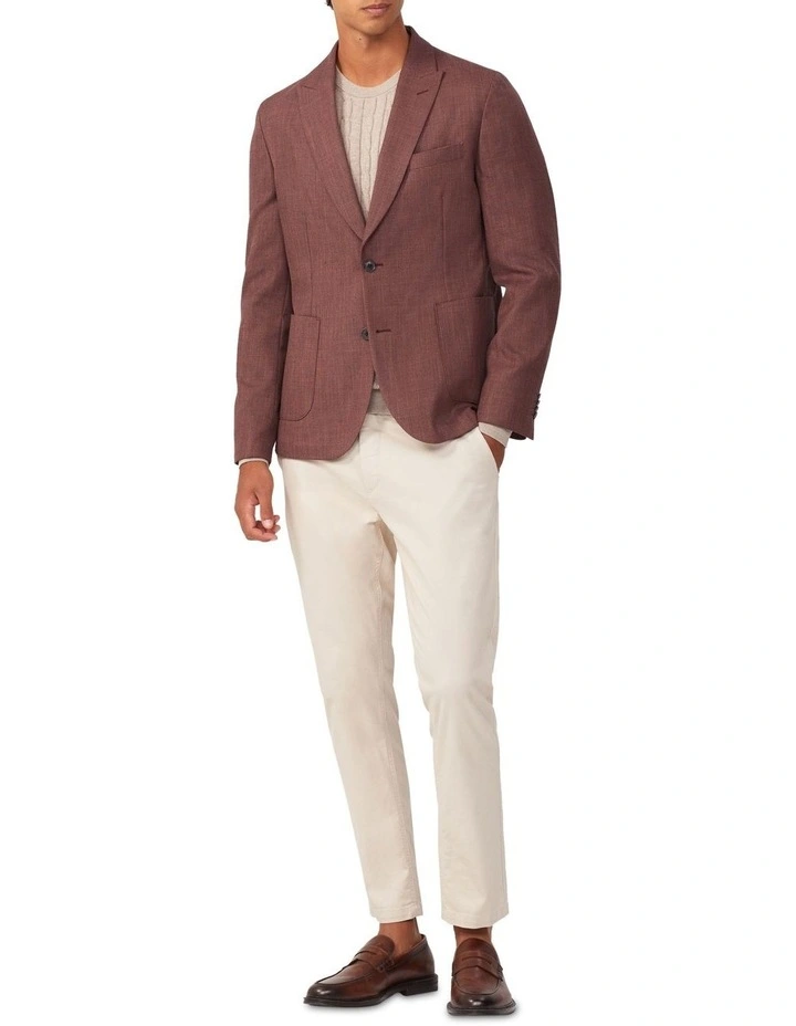 SLIM BLAZER TEXTURED SLUB RED image 4