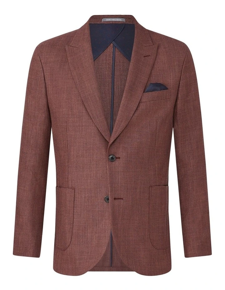 SLIM BLAZER TEXTURED SLUB RED image 5