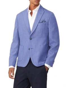 Slim Blazer Textured Slub in Sky