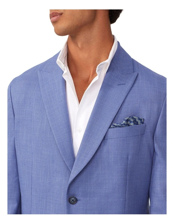 Slim Blazer Textured Slub in Sky image 3