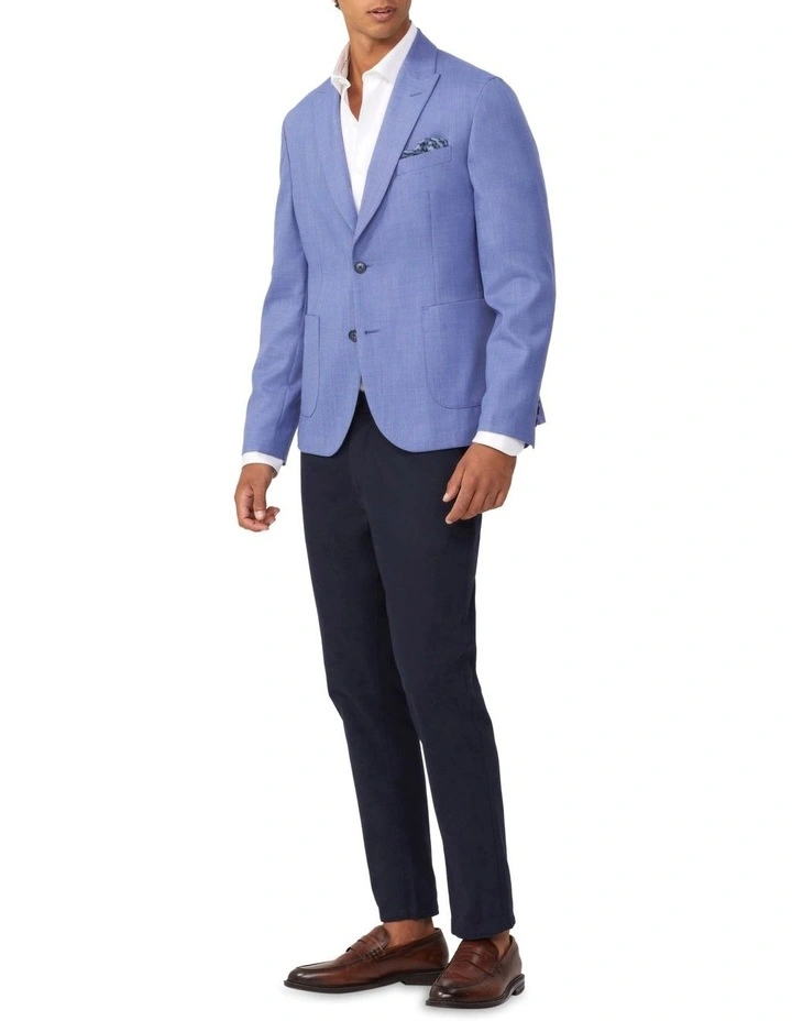 Slim Blazer Textured Slub in Sky image 4