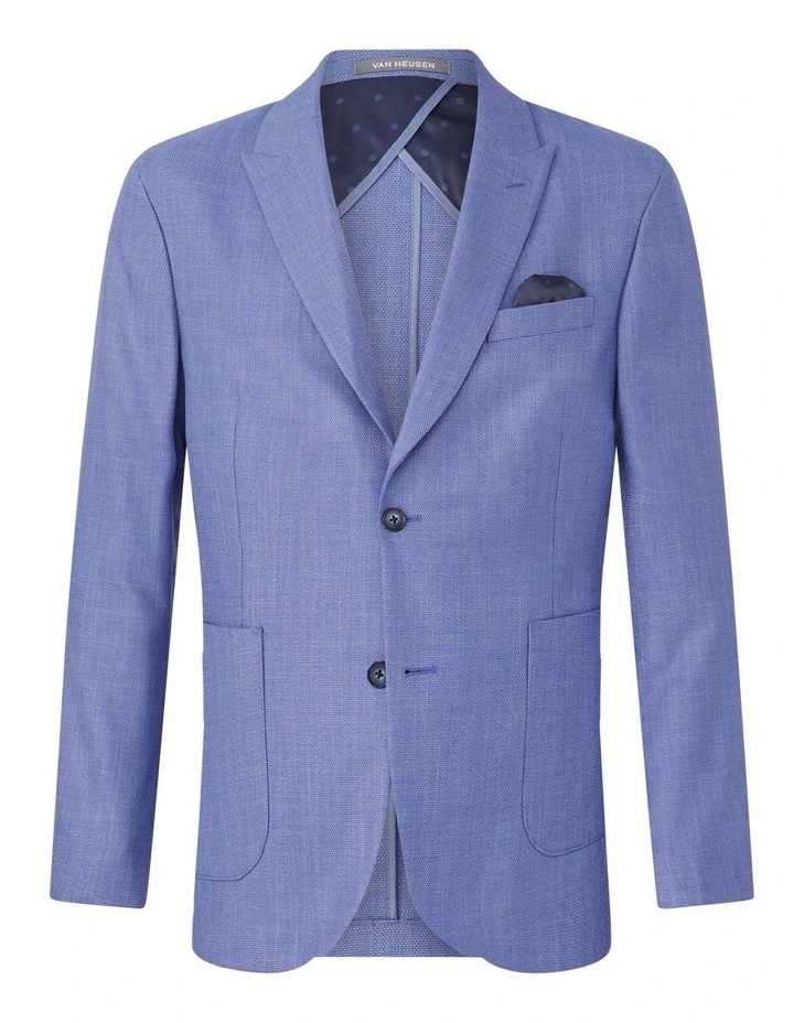 Slim Blazer Textured Slub in Sky image 5