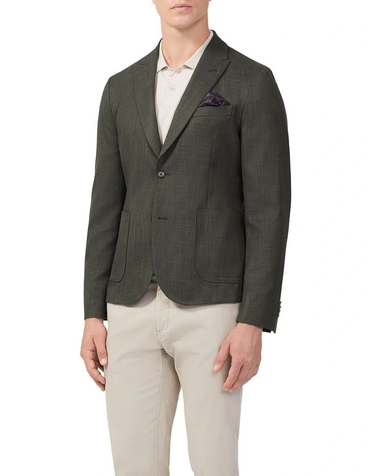 Textured Slub Slim Blazer in Rosin image 1