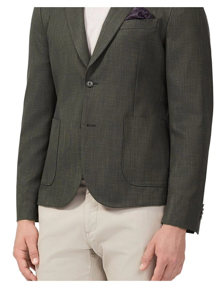 Textured Slub Slim Blazer in Rosin image 1