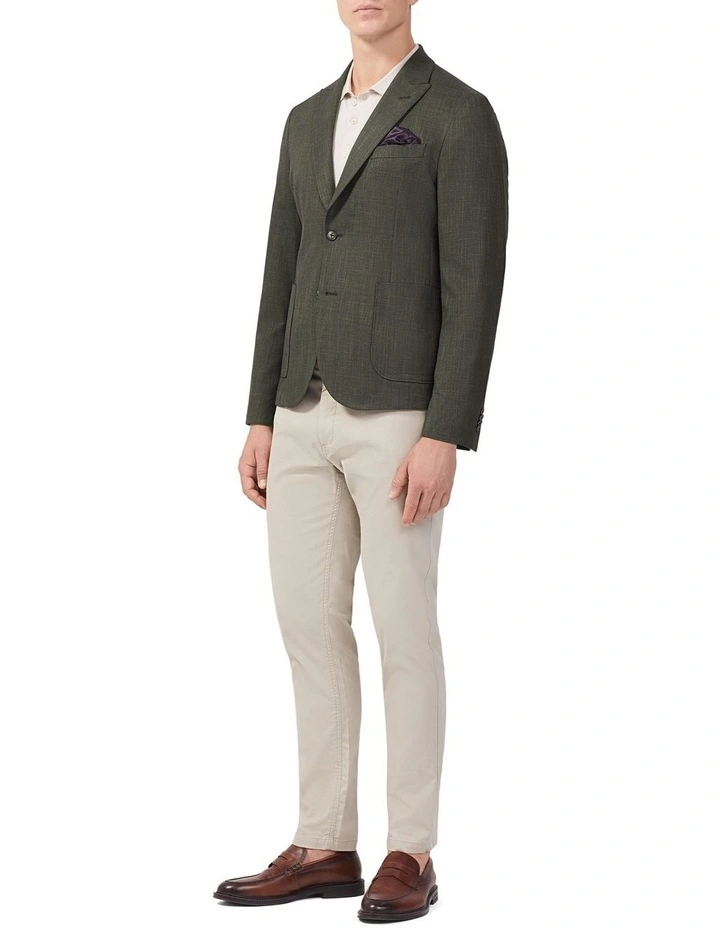 Textured Slub Slim Blazer in Rosin image 2