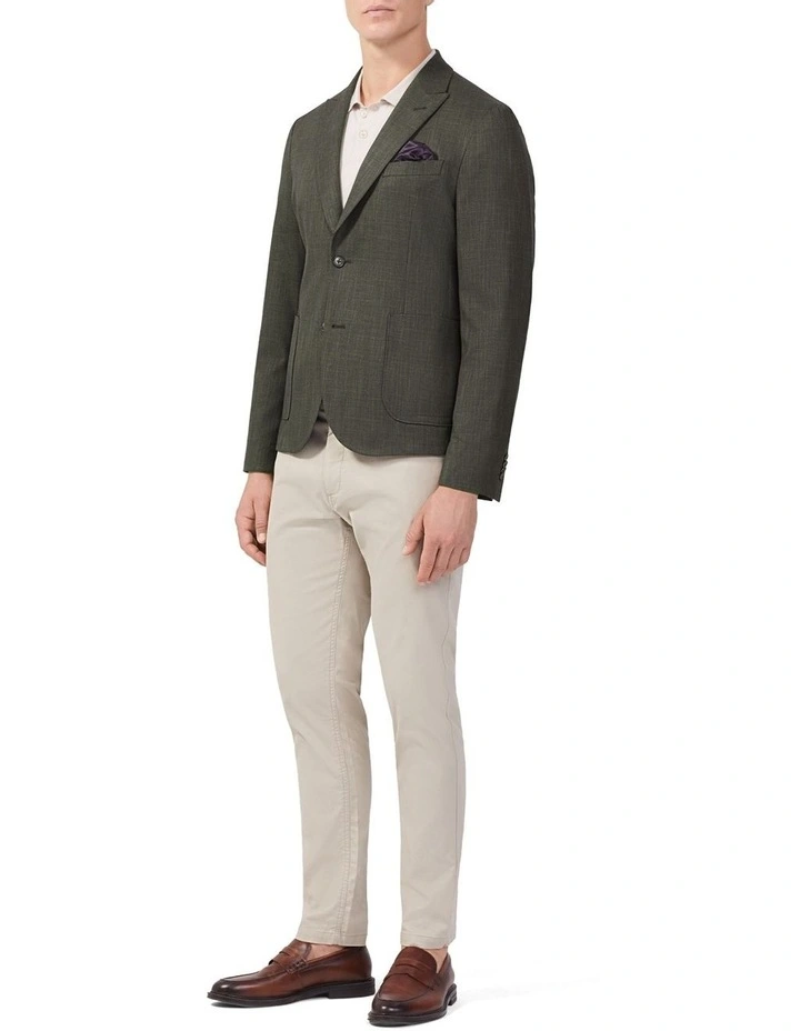 Textured Slub Slim Blazer in Rosin image 2