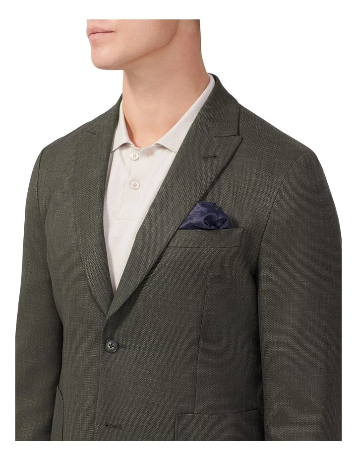 Textured Slub Slim Blazer in Rosin image 4