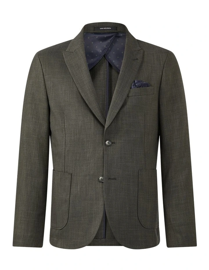 Textured Slub Slim Blazer in Rosin image 5
