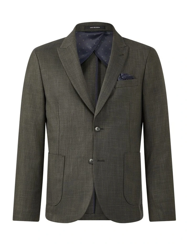 Textured Slub Slim Blazer in Rosin image 5