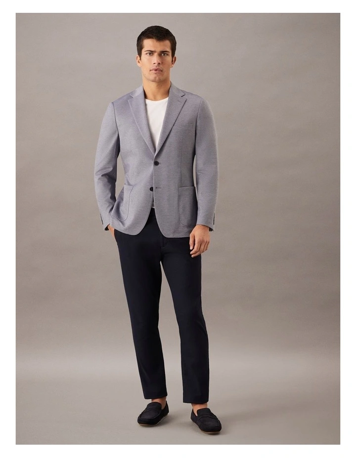 Micro-Waffle Stretch Blazer in Sky image 2