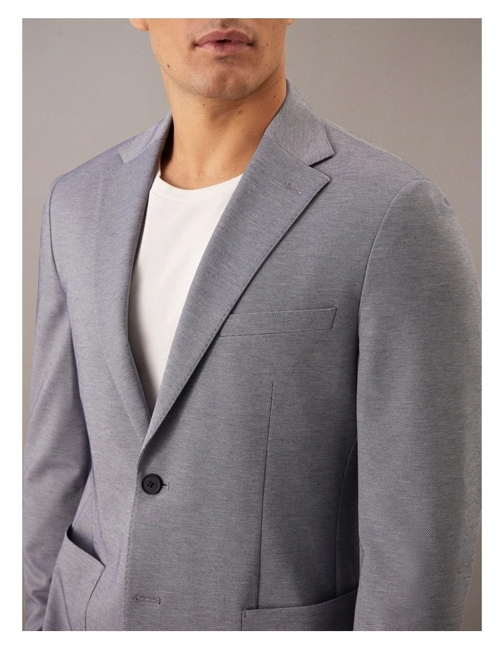 Micro-Waffle Stretch Blazer in Sky image 3