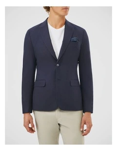 Easy Care Linen Blazer in Navy