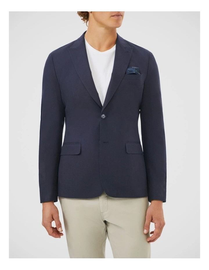 Easy Care Linen Blazer in Navy image 1