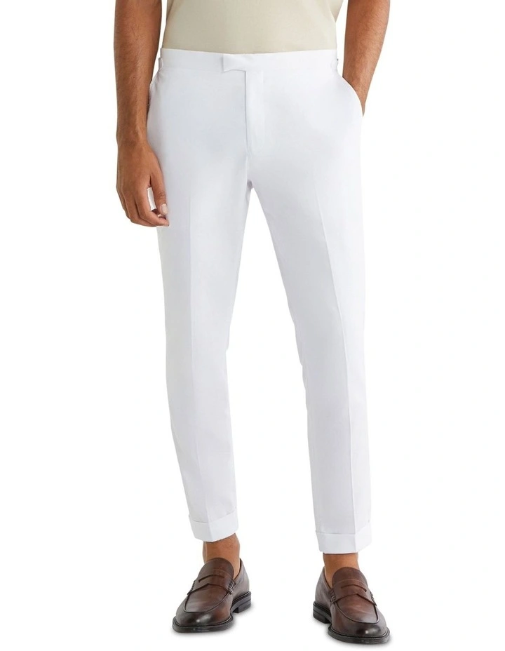 X Slim BS Tencel Slub Plain Pant in White image 1