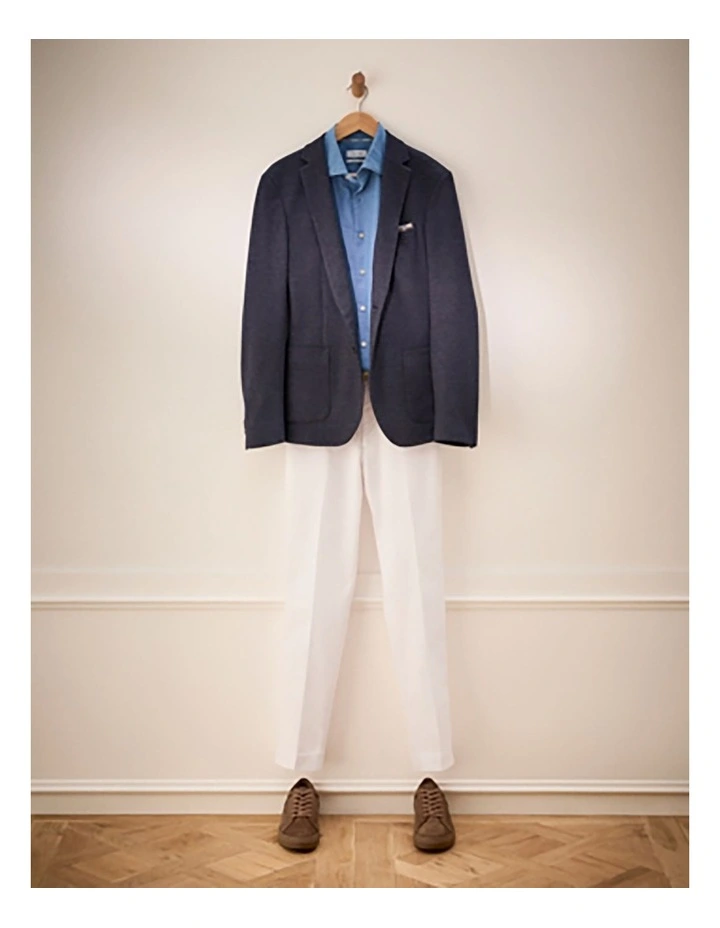 X Slim BS Tencel Slub Plain Pant in White image 2