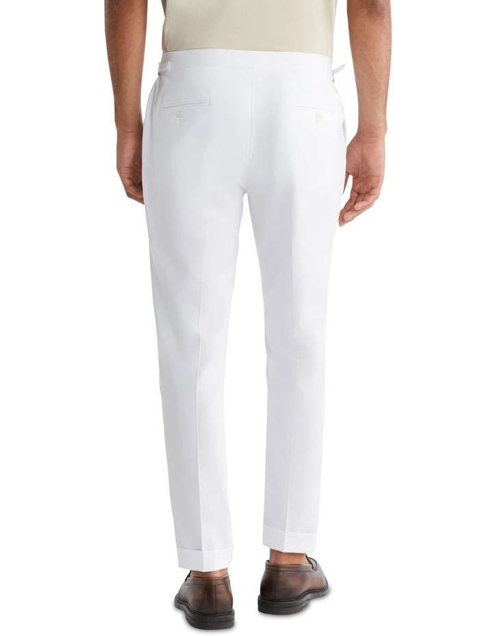 X Slim BS Tencel Slub Plain Pant in White image 3