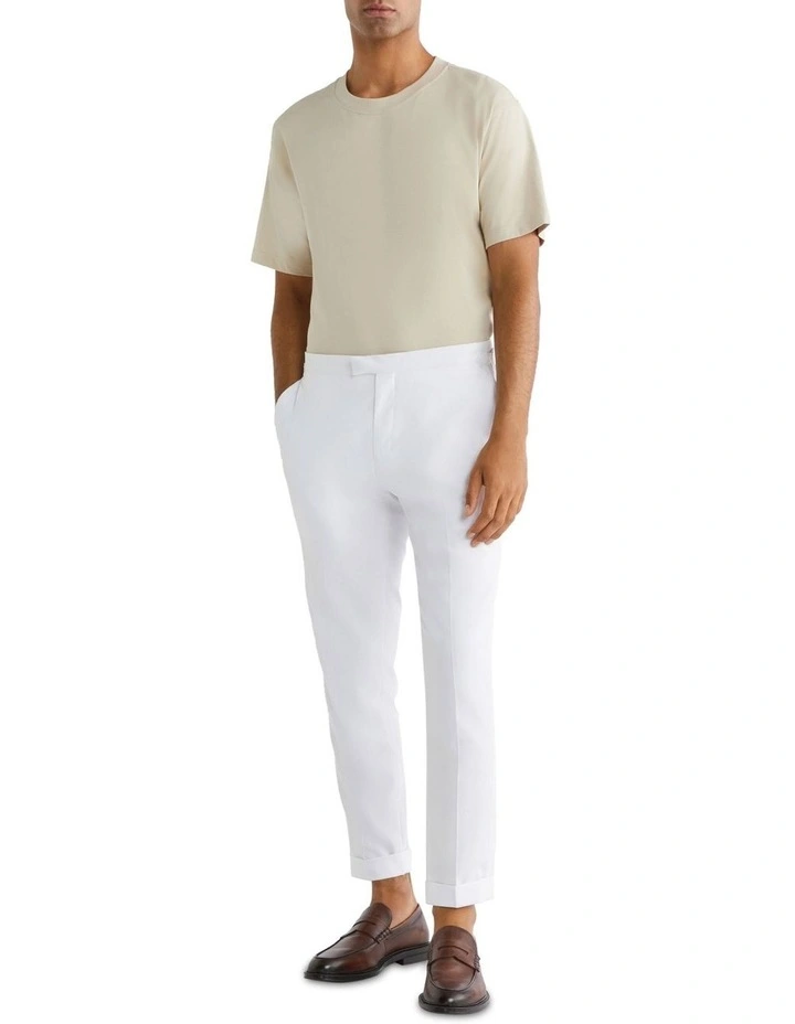 X Slim BS Tencel Slub Plain Pant in White image 4
