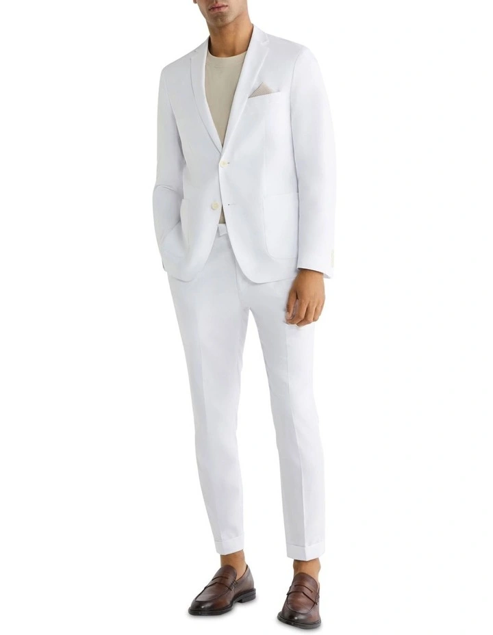 X Slim BS Tencel Slub Plain Pant in White image 5
