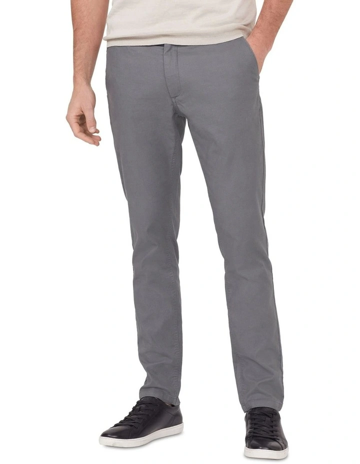 Slim Chino Washed Oxford in Grey image 1