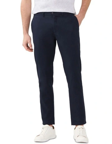 Slim Brushed Oxford Trouser in Blue