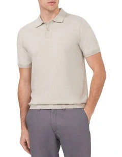 Cotton Silk Slim Knit Shirt in Oatmilk