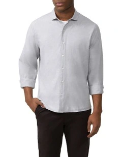 Linen Cotton Blend Shirt in Grey