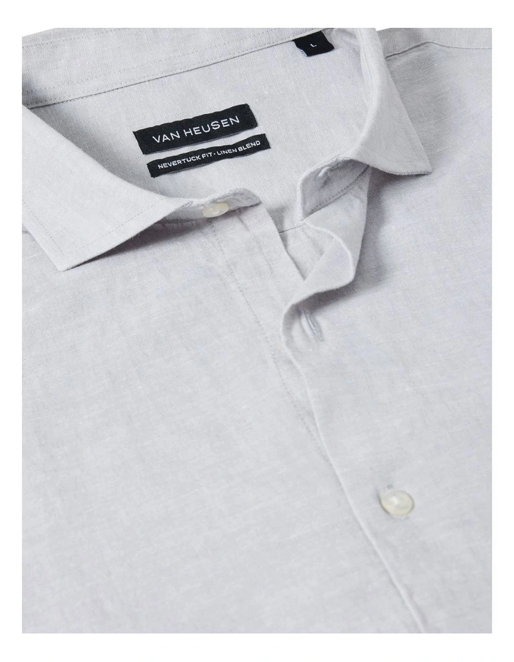 Linen Cotton Blend Shirt in Grey image 4