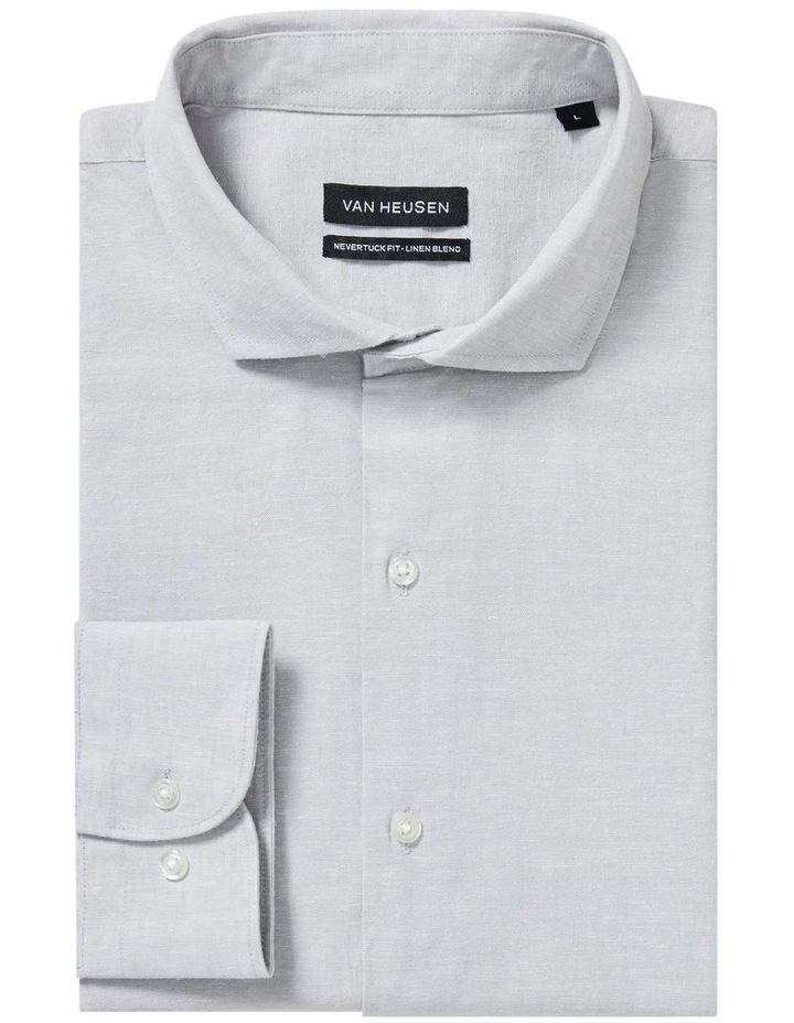 Linen Cotton Blend Shirt in Grey image 5