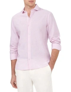 Linen Cotton Blend Shirt in Pirouette