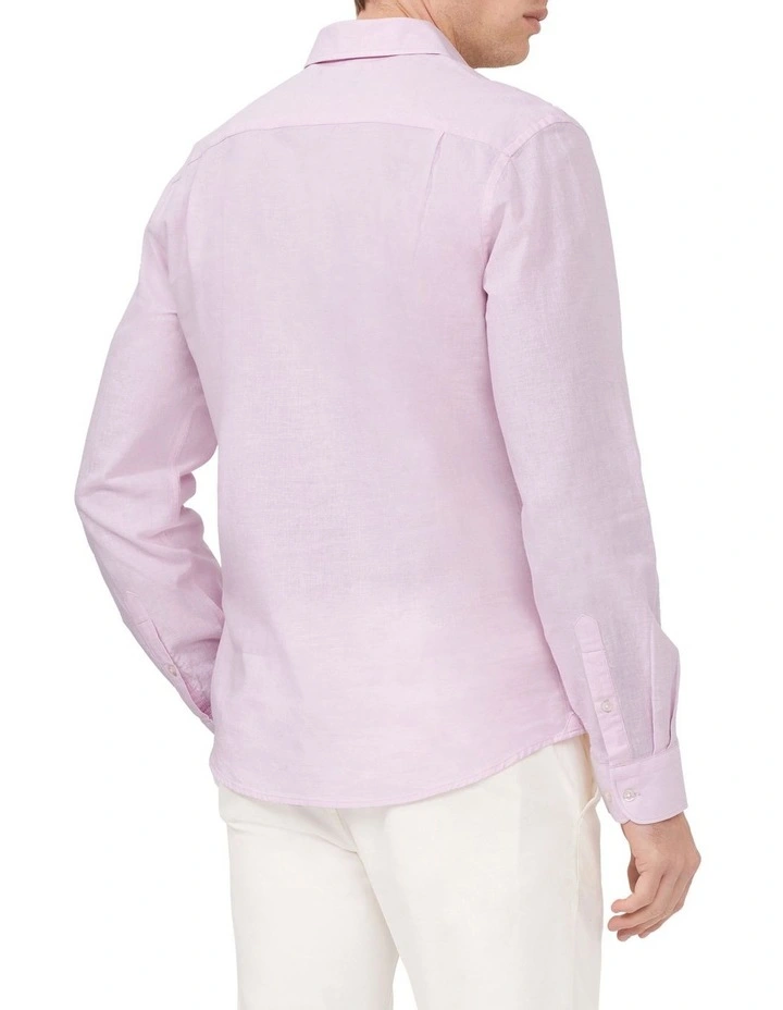 Linen Cotton Blend Shirt in Pirouette image 3