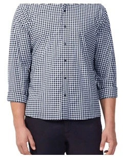 Washed Poplin Nevertuck Shirt in Navy