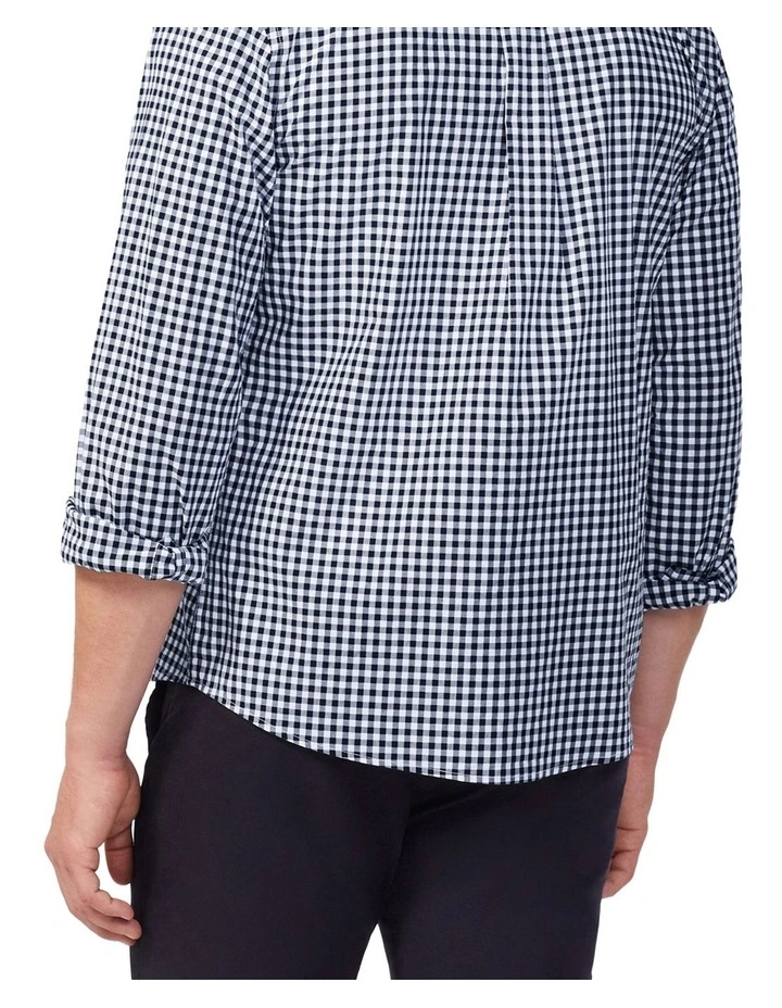 Washed Poplin Nevertuck Shirt in Navy image 3