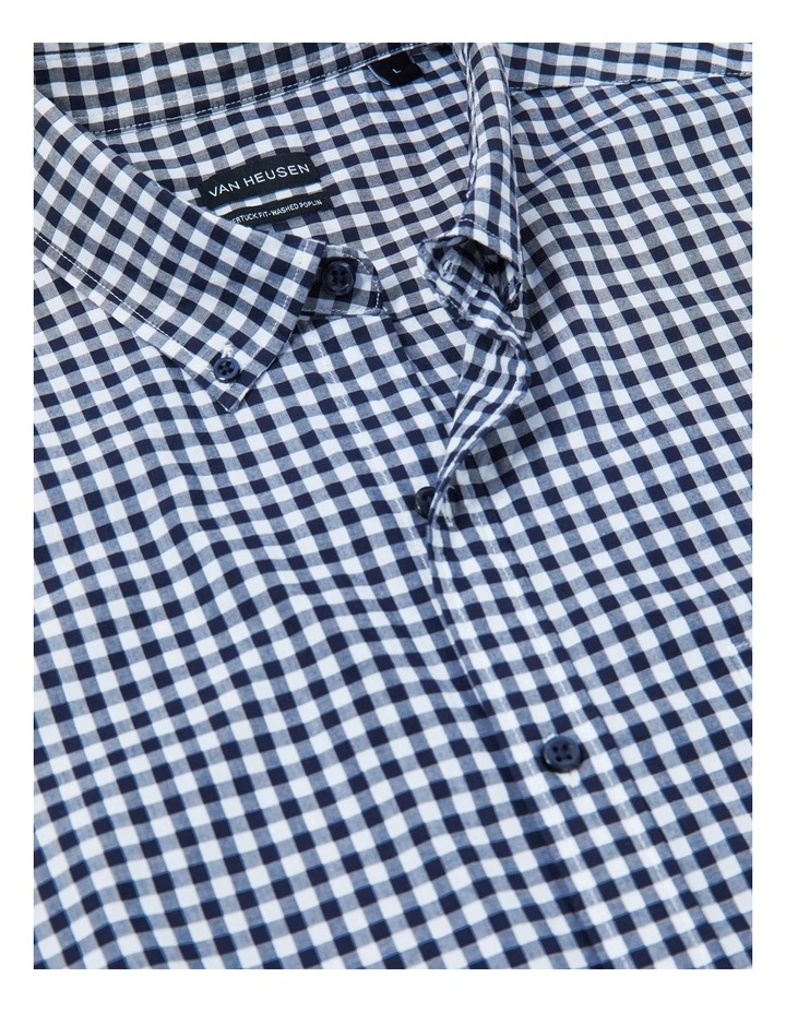 Washed Poplin Nevertuck Shirt in Navy image 4