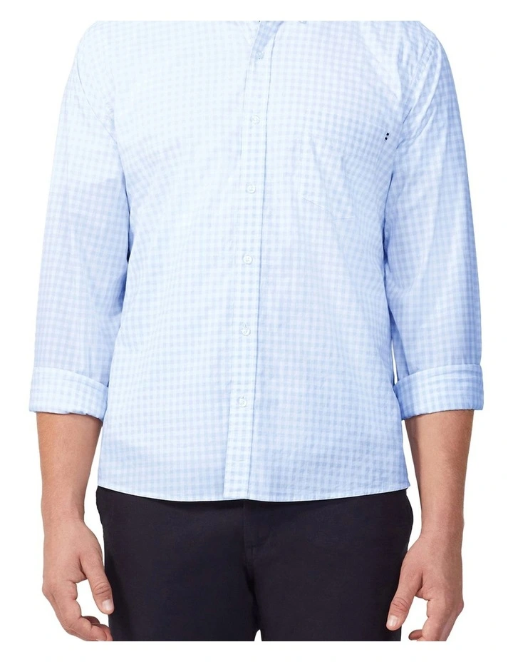 Washed Poplin Nevertuck Shirt in Sky image 2