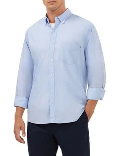 Washed Sateen Twill Nevertuck Shirt in Sky