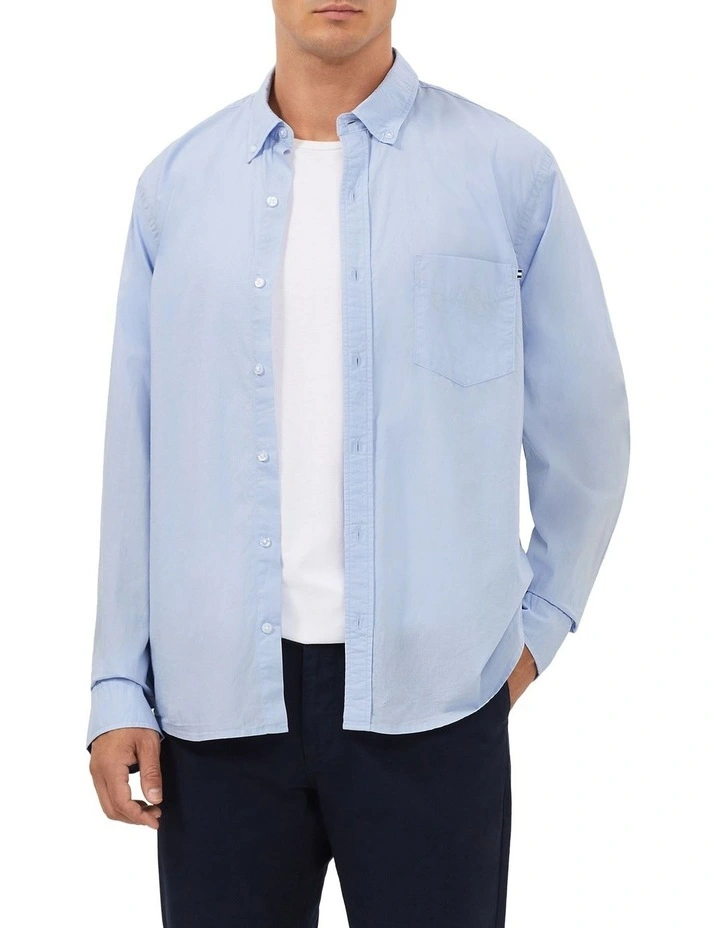Washed Sateen Twill Nevertuck Shirt in Sky image 3