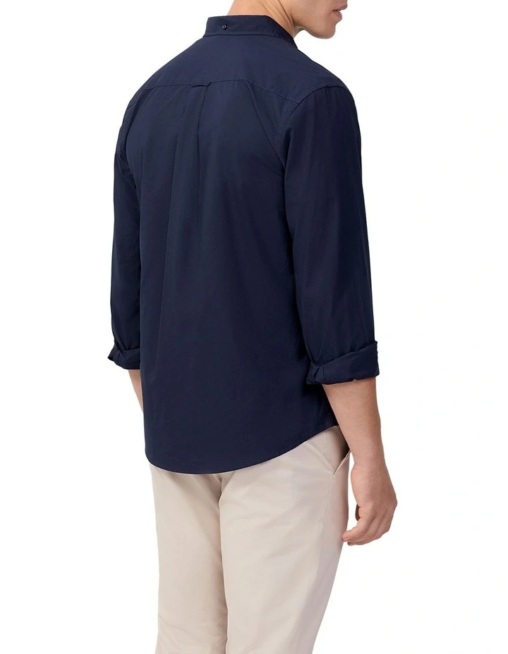 Washed Sateen Twill Casual Shirt in Blue image 2