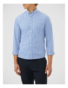 Washed Poplin Casual Shirt in Blue