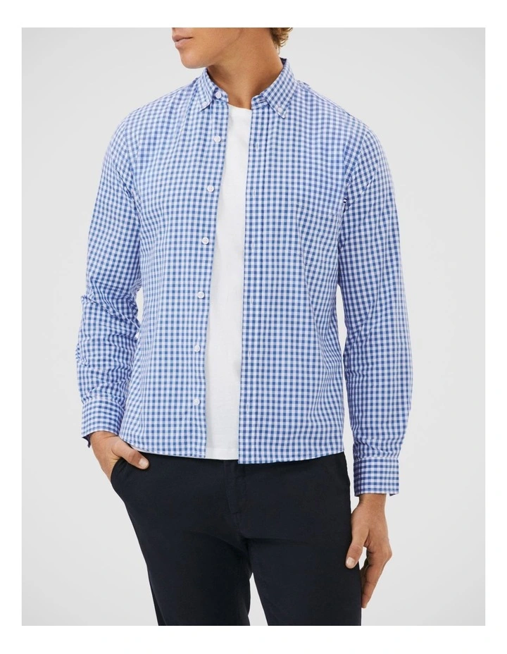 Washed Poplin Casual Shirt in Blue image 2
