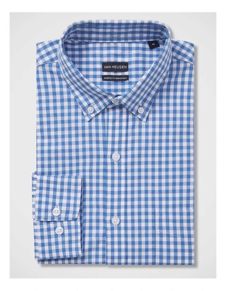 Washed Poplin Casual Shirt in Blue image 3