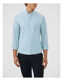 Washed Poplin Casual Shirt in Green