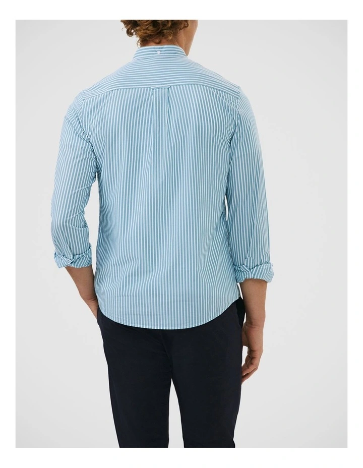 Washed Poplin Casual Shirt in Green image 4