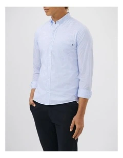 Washed Poplin Casual Shirt in Blue