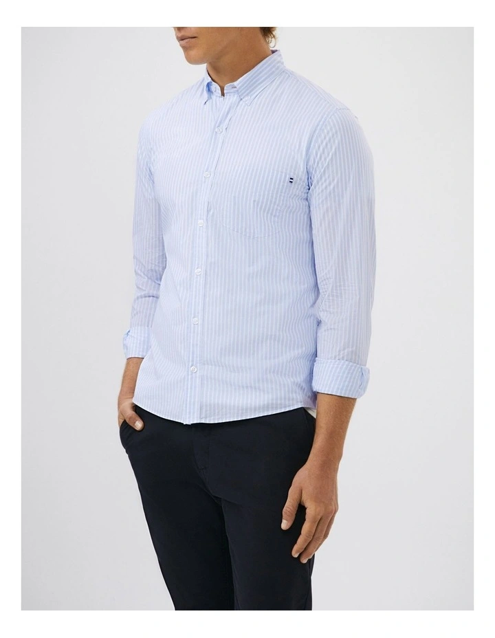 Washed Poplin Casual Shirt in Blue image 1